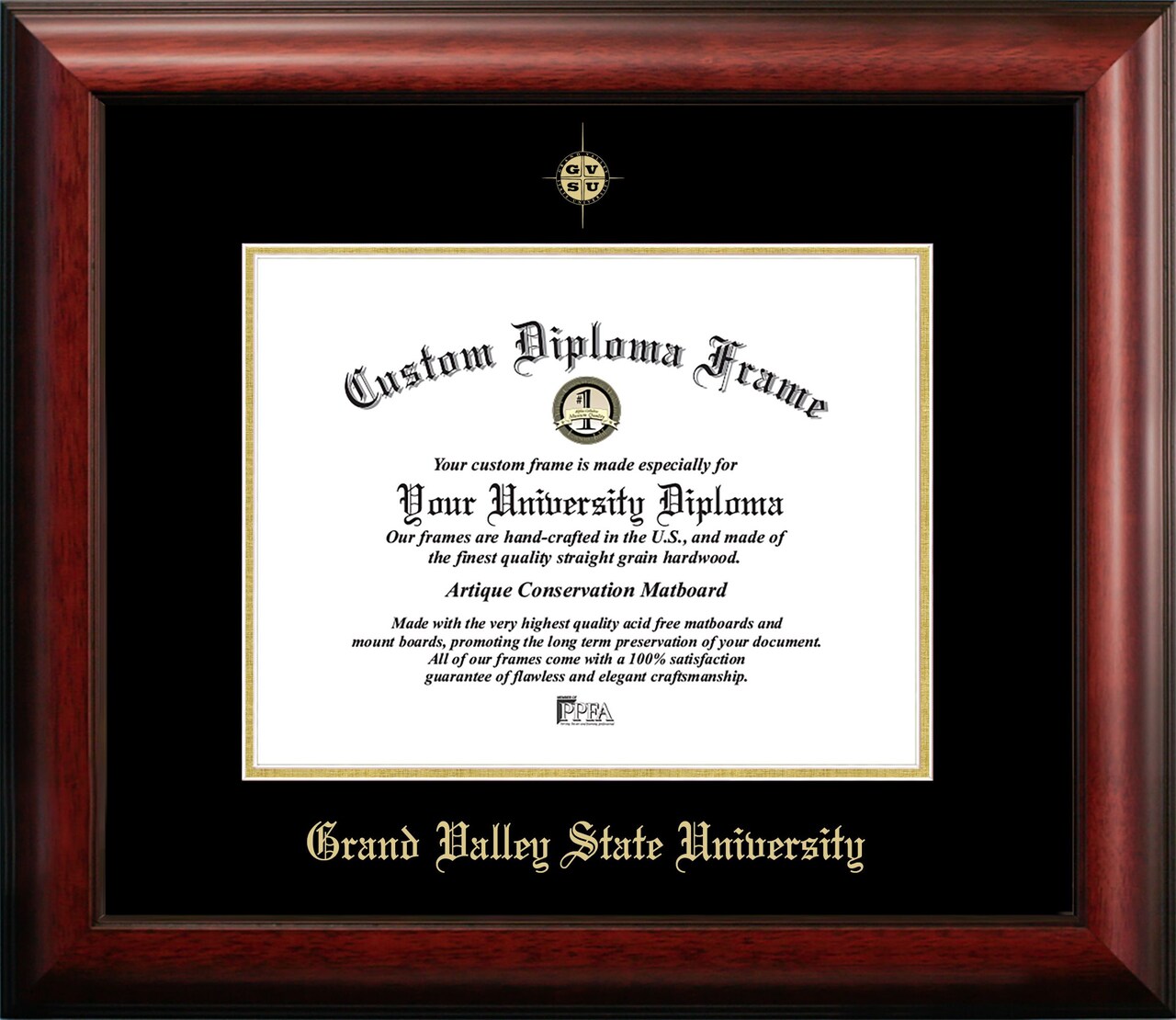 Grand Valley State University 10w x 8h Gold Embossed Diploma Frame